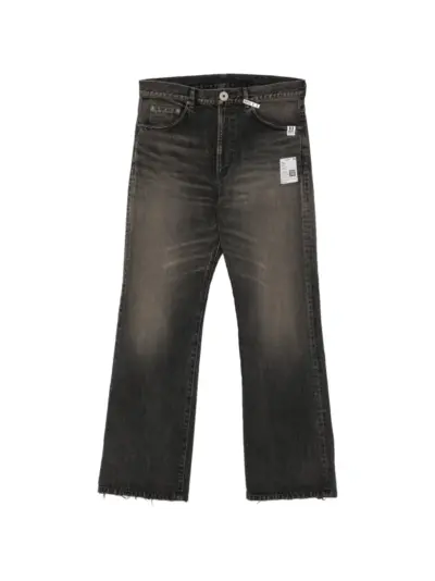 Maison MIHARA YASUHIRO patch-detail whiskered jeans - Black