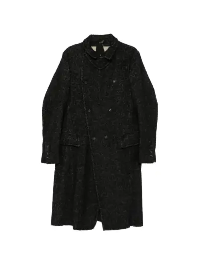 Masnada herringbone double-breasted coat - Grey