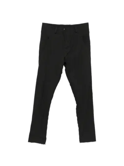 Masnada herringbone-pattern belt-loop trousers - Black
