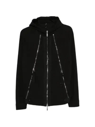 Masnada long-sleeve zip-fastening hoodie - Black