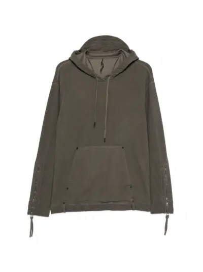 Masnada waffle-knit zip-cuff hoodie - Green
