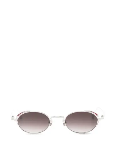 Matsuda engraved-frame oval-frame sunglasses - Silver