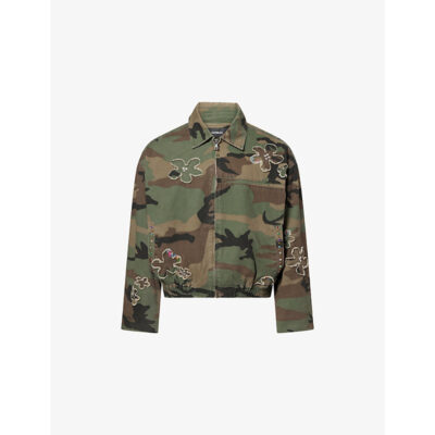 Nahmias Mens Nahmias Embellished Camouflage Cotton Jacket
