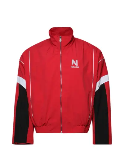 Nahmias logo-print track jacket - Red