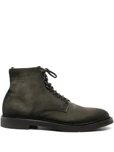 Officine Creative lace-up suede boots - Green
