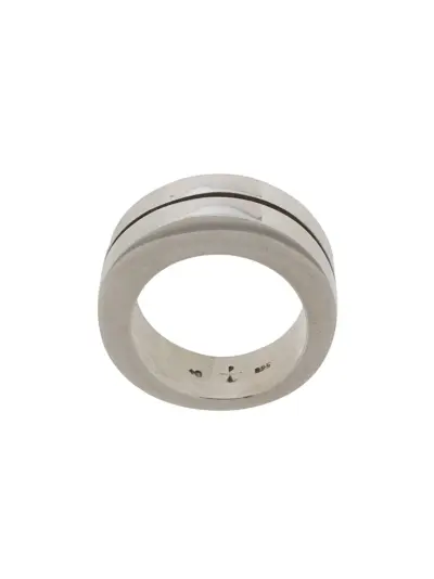 Parts of Four Crescent Crevice band-style ring - Silver