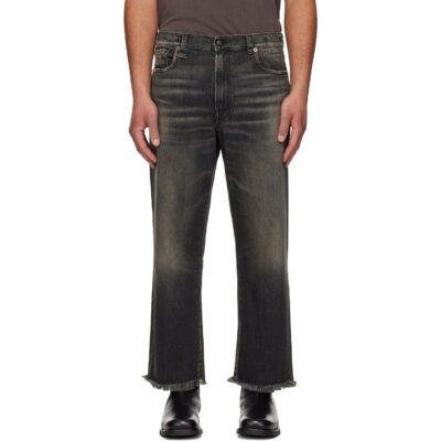 R13 Black Washed Boyfriend Jeans