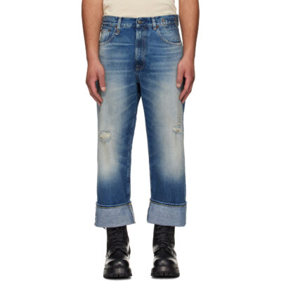 R13 Blue Cuffed X-Boyfriend Jeans