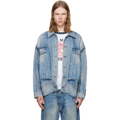 R13 Blue Roxy Moto Denim Jacket