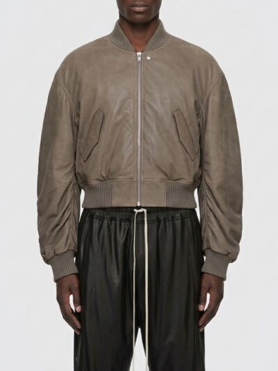 RICK OWENS Leather Bomber Jacket