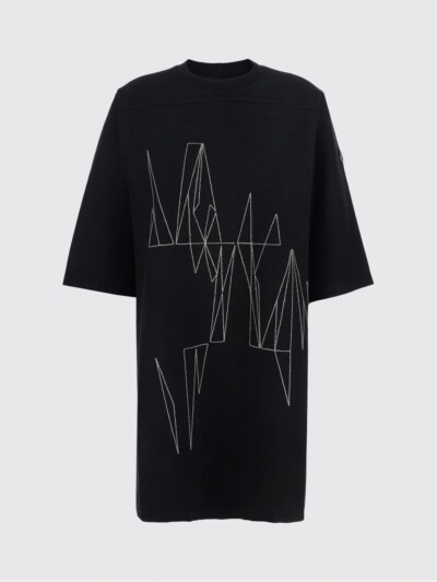 RICK OWENS + MONCLER Cotton Oversized T-Shirt with Stitching Rick Owens