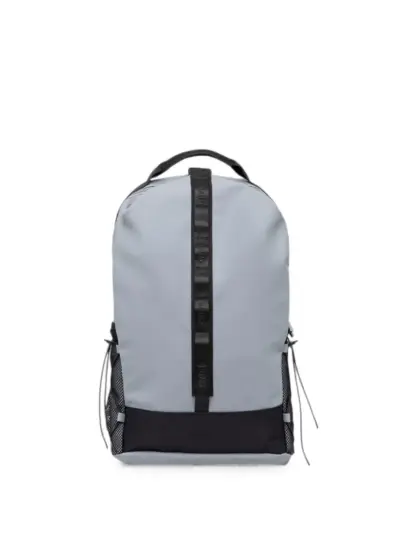 Rains logo-tape mesh-panel backpack - Grey