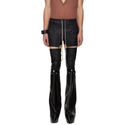 Rick Owens Black Concordians Boxing Shorts