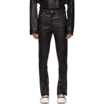 Rick Owens Black 'SUICIDE' Edition Temple Rev Leather Pants