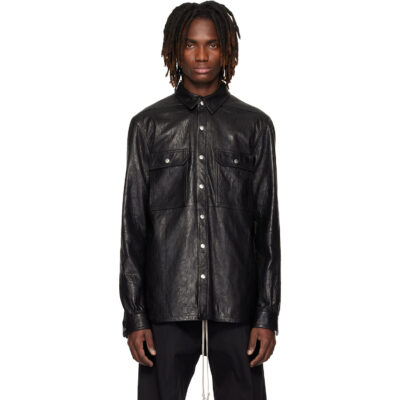 Rick Owens Black Temple Lambskin Outershirt