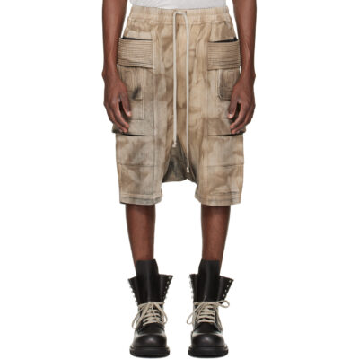 Rick Owens DRKSHDW Gray Temple Creatch Pods Denim Cargo Shorts
