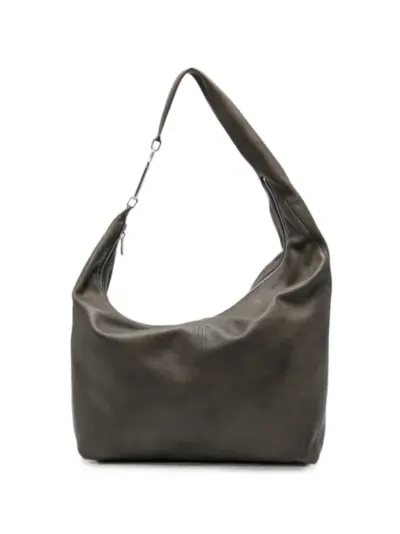 Rick Owens Gemini oversized grained-leather shoulder bag - Grey