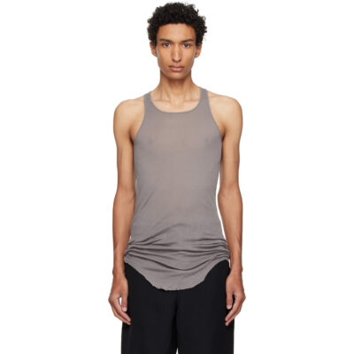 Rick Owens Gray Tower Basic Rib Tank Top