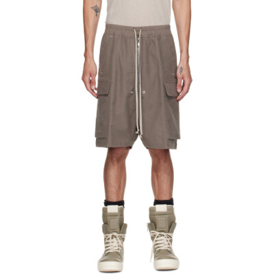 Rick Owens Gray Tower Cargobela Shorts