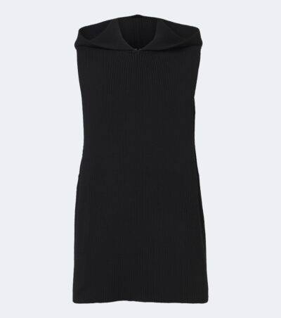 Rick Owens Hooded ribbed-knit virgin wool tank top