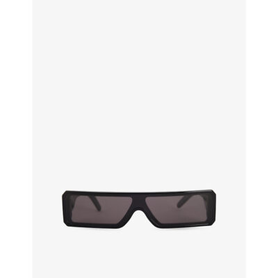 Rick Owens Mens Rick Owens Gethshades Rectangular-Frame Acetate Sunglasses