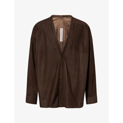 Rick Owens Mens Rick Owens Relaxed Larry Leather Shirt