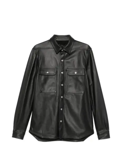Rick Owens Outershirt leather shirt jacket - Black