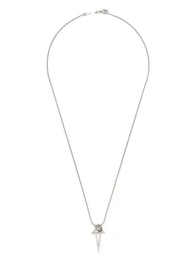 Rick Owens Pentagram charm necklace - Silver