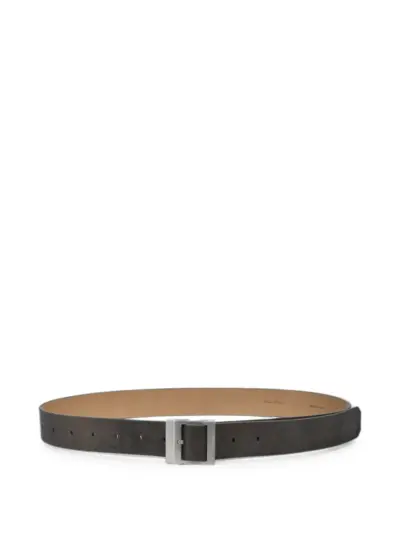 Rick Owens Stooges square-buckle leather belt - Black