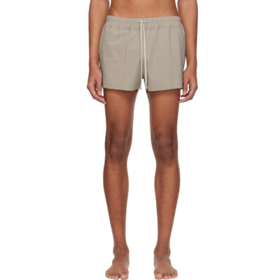 Rick Owens Taupe Temple Boxer Swim Shorts