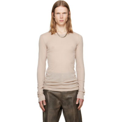 Rick Owens Taupe Tower Rib LS T-shirt
