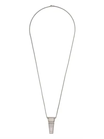 Rick Owens Trunk-pendant quartz necklace - Silver