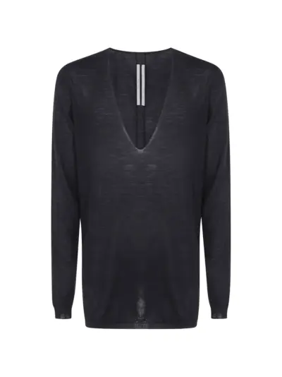 Rick Owens V-neck wool sweater - Black
