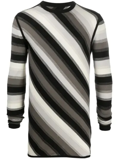 Rick Owens diagonal stripe sweater - Black