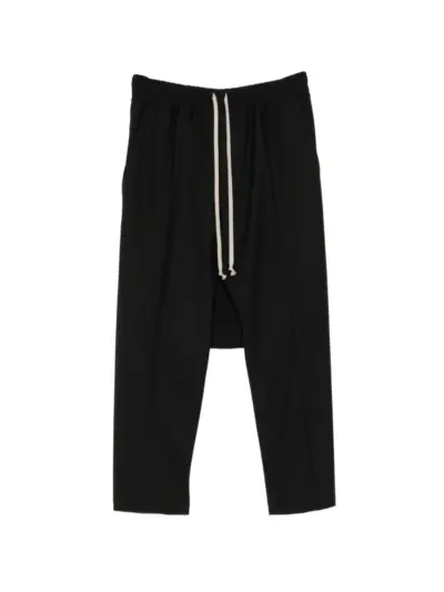 Rick Owens drawstring dropped-crotch trousers - Black