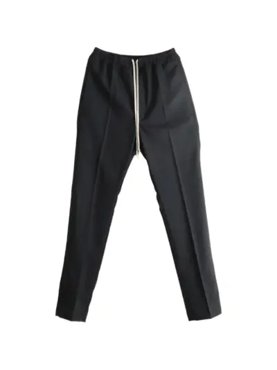 Rick Owens drawstring-waist pressed-crease trousers - Black