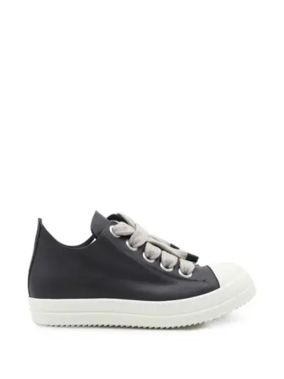 Rick Owens leather lace-up sneakers - Black