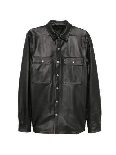 Rick Owens leather press-stud jacket - Black