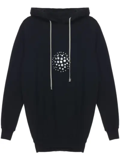 Rick Owens mirrored-stud hoodie - Black