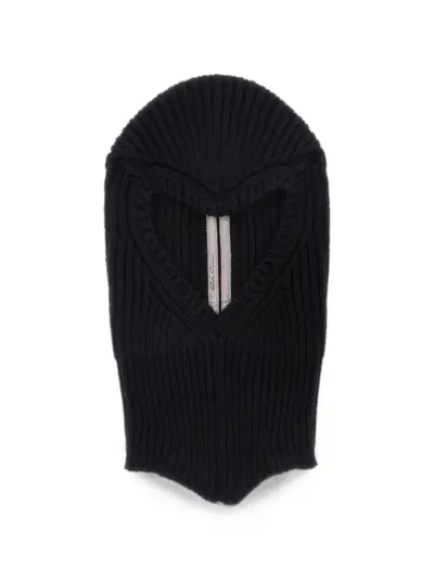 Rick Owens ribbed-knit cashmere and wool balaclava - Black