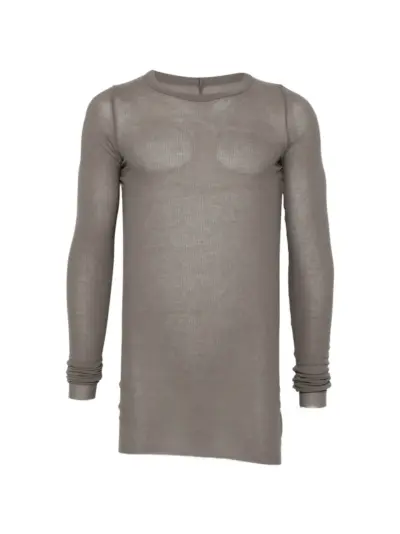 Rick Owens ribbed-knit long-sleeve T-shirt - Grey