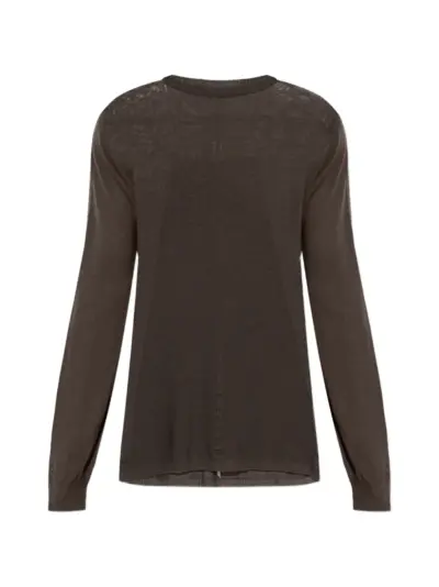 Rick Owens ribbed-knit trim sweater - Brown
