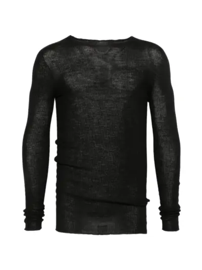 Rick Owens ribbed round-neck sweater - Black