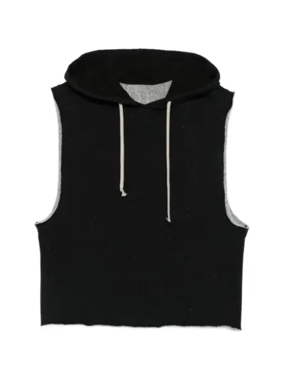 Rick Owens sleeveless drawstring-hood hoodie - Black