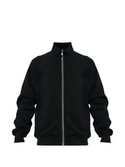 Rick Owens stand-up collar zip-up sweater - Black