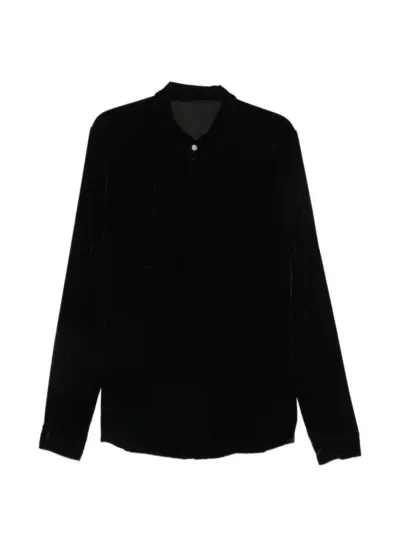 Rick Owens velvet webbing-detail shirt - Black