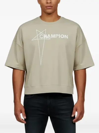 Rick Owens x Champion Tommy logo-print T-shirt - Neutrals