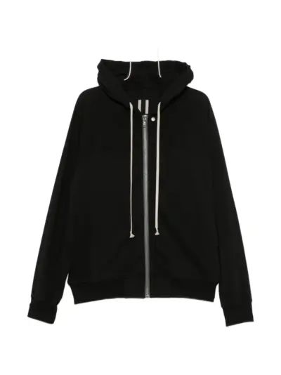 Rick Owens zip-up drawstring hoodie - Black