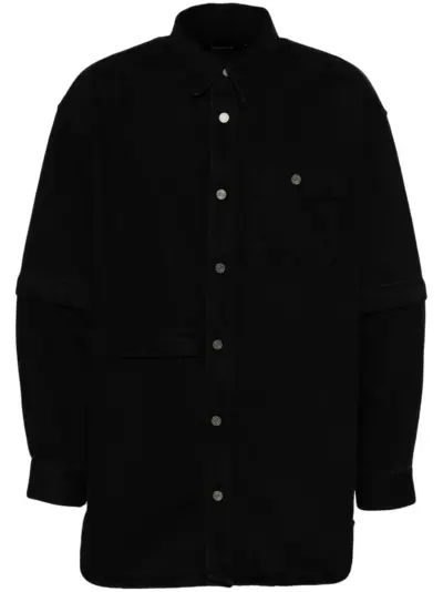 SONGZIO asymmetric detachable denim shirt - Black