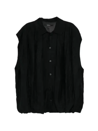 SONGZIO button down slveeless shirt - Black